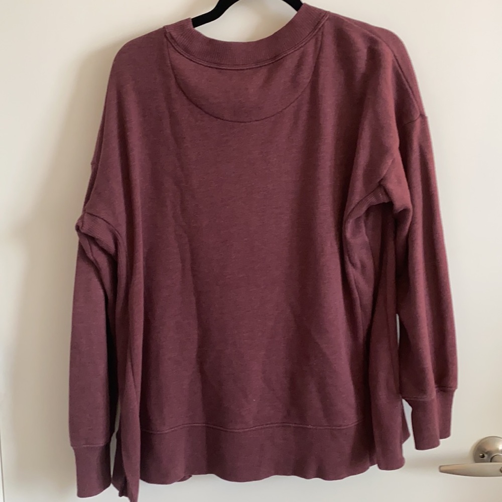 Aerie burgundy oversized crew neck sweatshirt - Picture 3 of 4